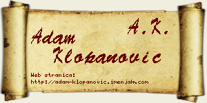 Adam Klopanović vizit kartica